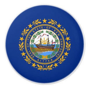 New Hampshire State Flag Ceramic Knob