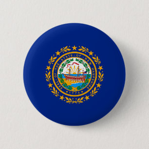 New Hampshire State Flag Design 6 Cm Round Badge