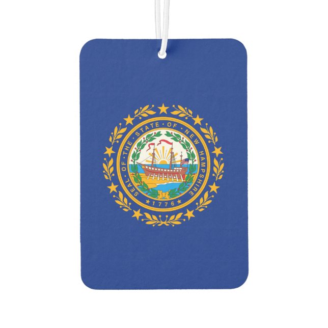 New Hampshire State Flag Design Car Air Freshener (Back)
