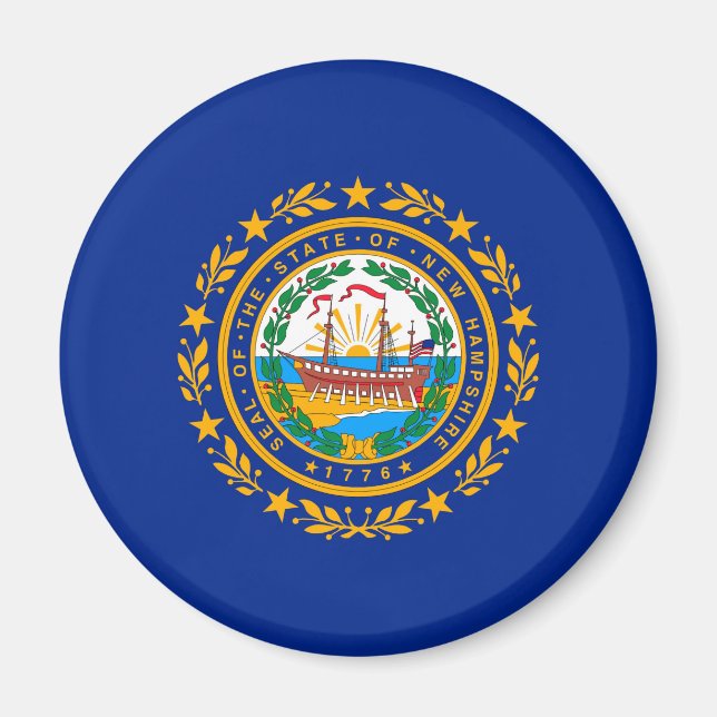 New Hampshire State Flag Design Magnet (Front)