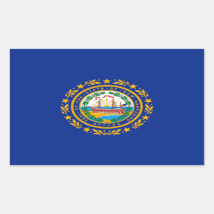 New Hampshire State Flag Design Rectangular Sticker