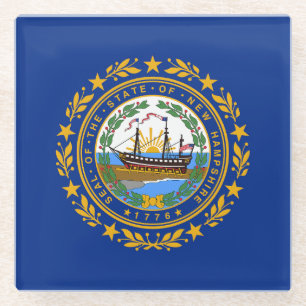 New Hampshire State Flag Glass Coaster