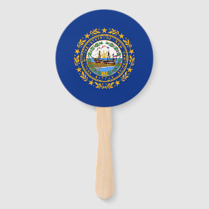 New Hampshire State Flag Hand Fan