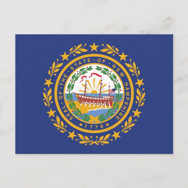 New Hampshire State Flag Raleigh Souvenir Postcard (Front)
