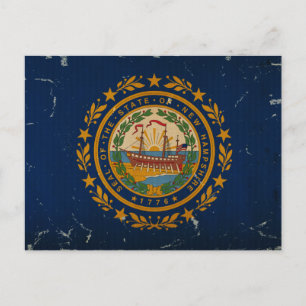 New Hampshire State Flag VINTAGE Postcard