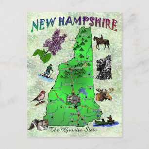 New Hampshire State map card