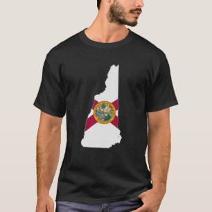 NEW HAMPSHIRE STATE MAP FLORIDA FL Flag Roots Men  T-Shirt