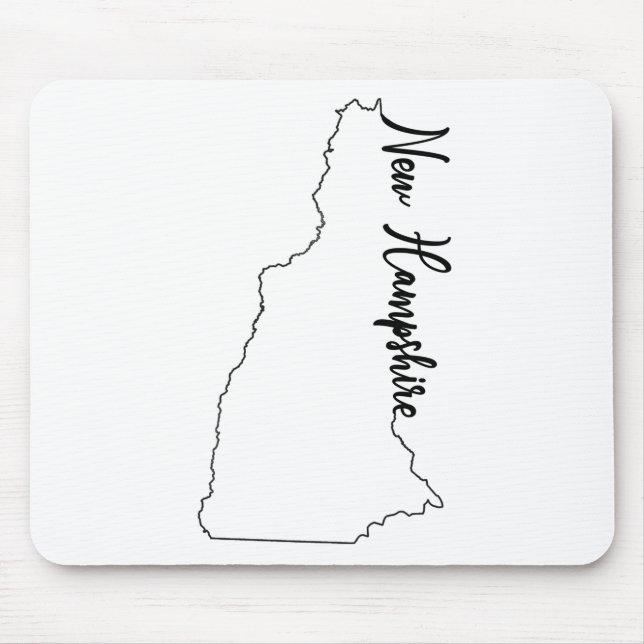 New Hampshire State Outline w/ Script NH Mouse Pad (Front)