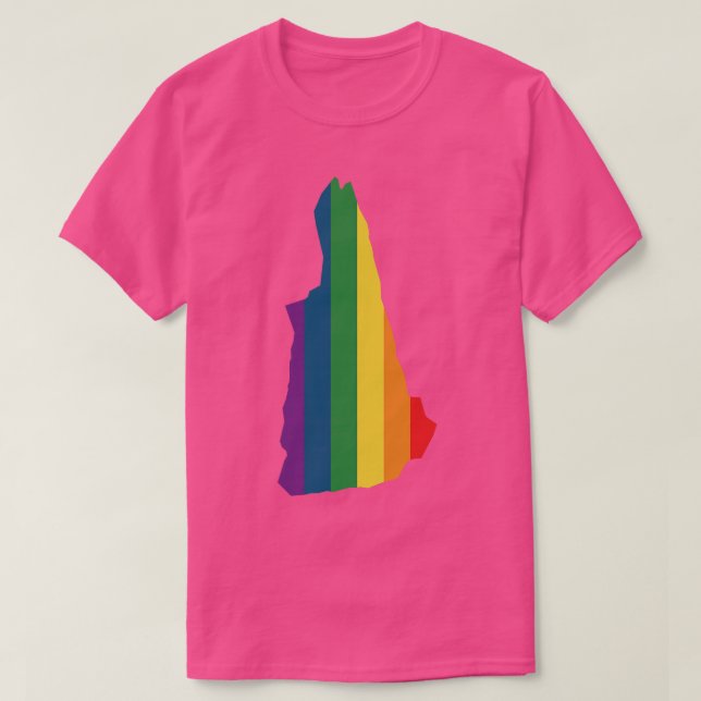 New Hampshire State Rainbow T-Shirt (Design Front)