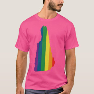 New Hampshire State Rainbow T-Shirt