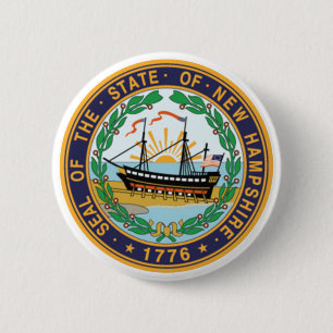New Hampshire State Seal 6 Cm Round Badge