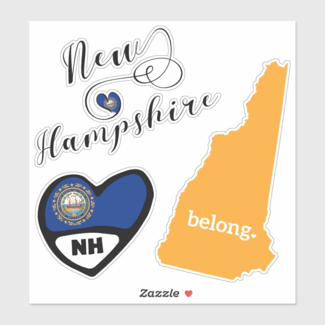 New Hampshire State, Sheet of Die Cut Stickers (Sheet)
