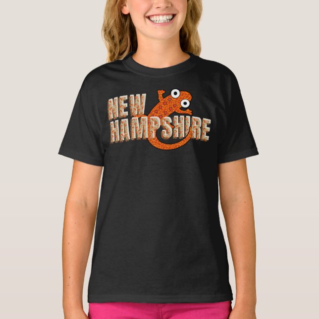 New Hampshire State Symbol Red Spotted Newt Dark T-Shirt (Front)