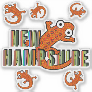 New Hampshire State Symbol Red Spotted Newt Stripe