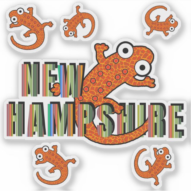 New Hampshire State Symbol Red Spotted Newt Stripe (Front)