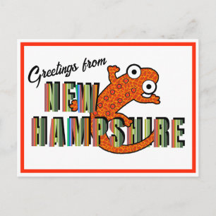 New Hampshire State Symbol Red Spotted Newt Stripe Postcard