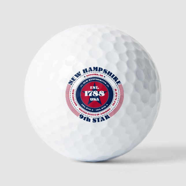 New Hampshire Statehood Patriotic Gift Golf Balls (Front)