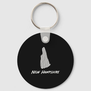 New Hampshire Usa State Outline Stars Vintage Retr Key Ring