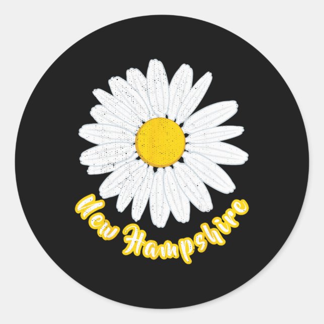 New Hampshire Vacation Flower Meadow Daisy Petals  Classic Round Sticker (Front)