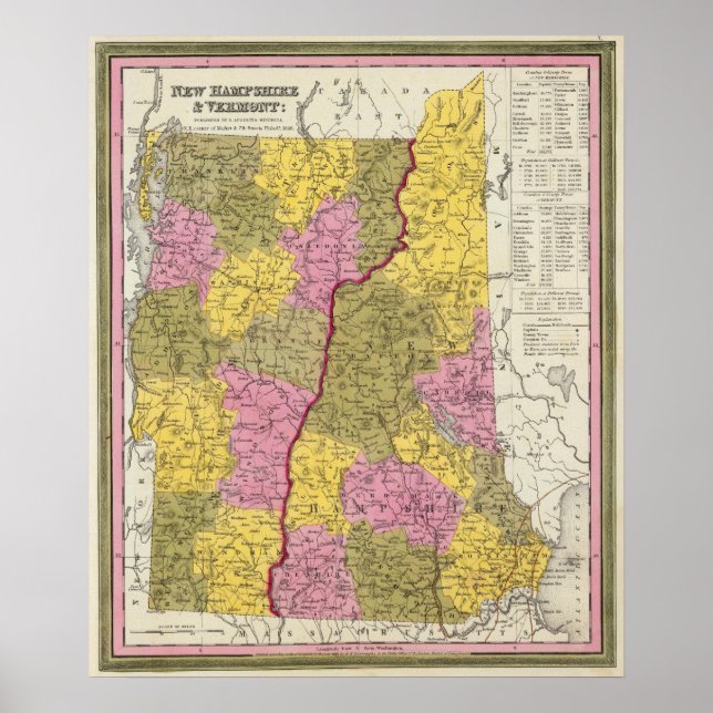 New Hampshire & Vermont Poster (Front)