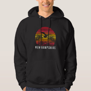New Hampshire  Vintage Beach Retro  Sunset 80s 70s Hoodie