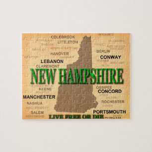 New Hampshire Vintage Map Jigsaw Puzzle