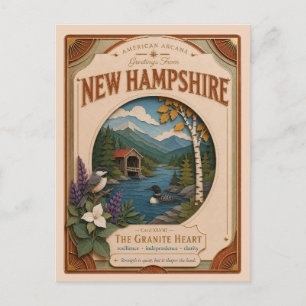 New Hampshire Vintage Paper Cut American Arcana Postcard