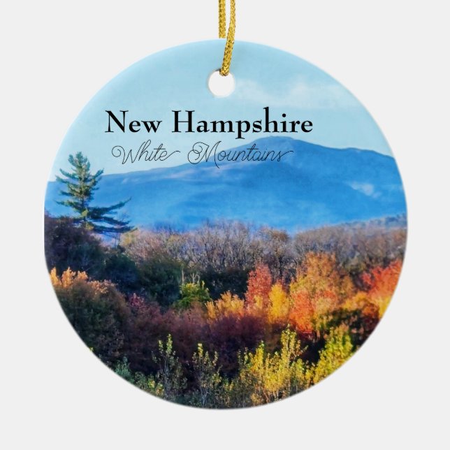 New Hampshire White Mountains  Ceramic Tree Decoration (Front)