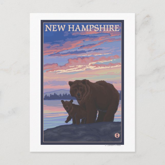 New HampshireBear and Cub Postcard (Front)