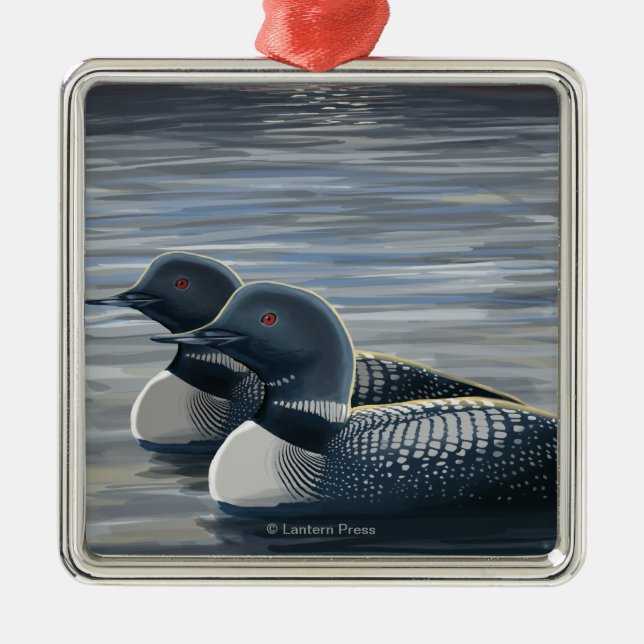 New HampshireCommon Loon Metal Tree Decoration (Front)