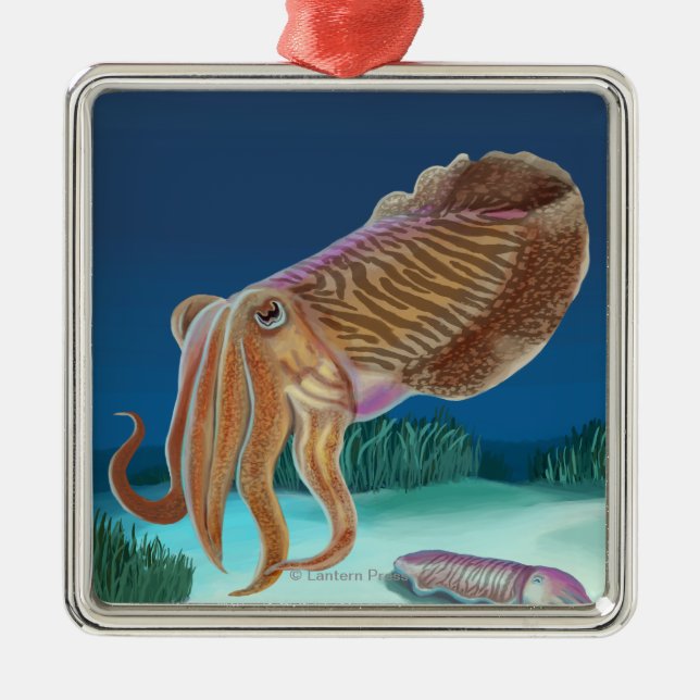 New HampshireCuttlefish Scene Metal Tree Decoration (Front)