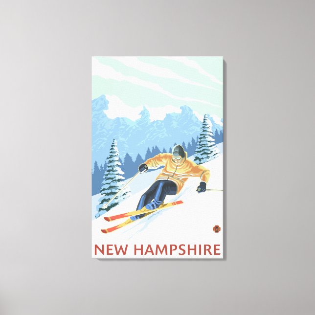 New HampshireDownhill Skier Scene Canvas Print (Front)