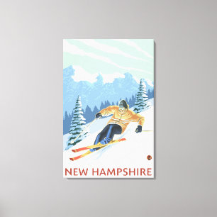 New HampshireDownhill Skier Scene Canvas Print