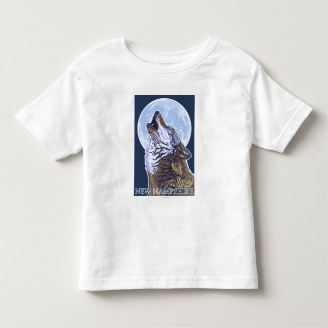New HampshireHowling Wolf Toddler T-Shirt (Front)