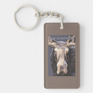 New HampshireMoose Up Close Key Ring