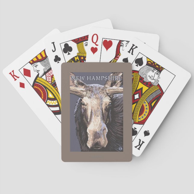 New HampshireMoose Up Close Playing Cards (Back)