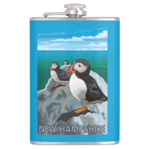 New HampshirePuffins Scene Hip Flask