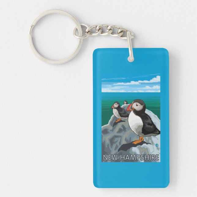 New HampshirePuffins Scene Key Ring (Front)