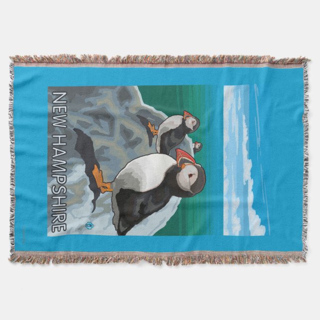 New HampshirePuffins Scene Throw Blanket (Front)