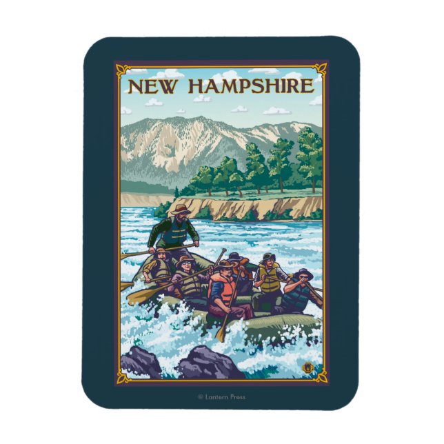 New HampshireRiver Rafting Scene Magnet (Vertical)