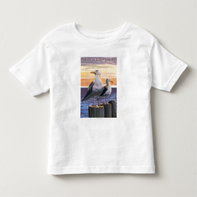 New HampshireSea Gulls Scene Toddler T-Shirt (Front)