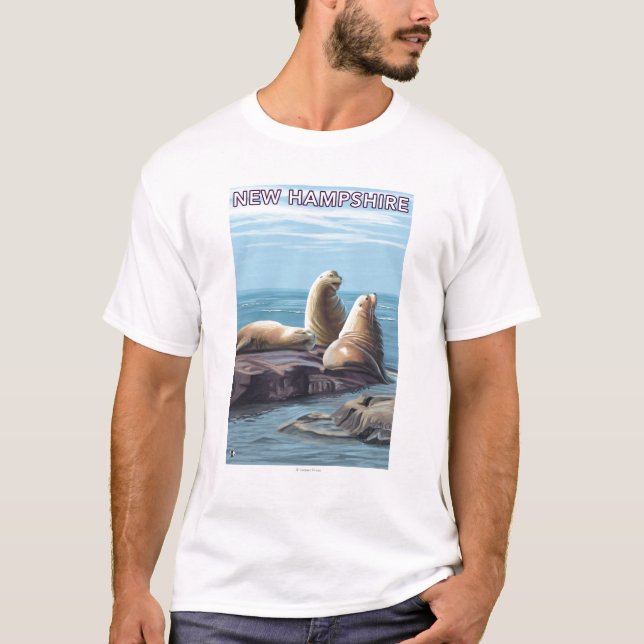 New HampshireSea Lions Scene T-Shirt (Front)