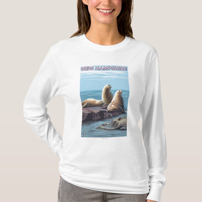 New HampshireSea Lions Scene T-Shirt (Front)