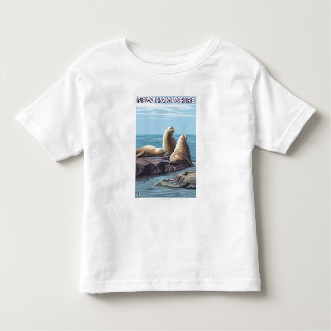 New HampshireSea Lions Scene Toddler T-Shirt (Front)