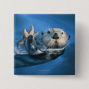 New HampshireSea Otter Scene 15 Cm Square Badge