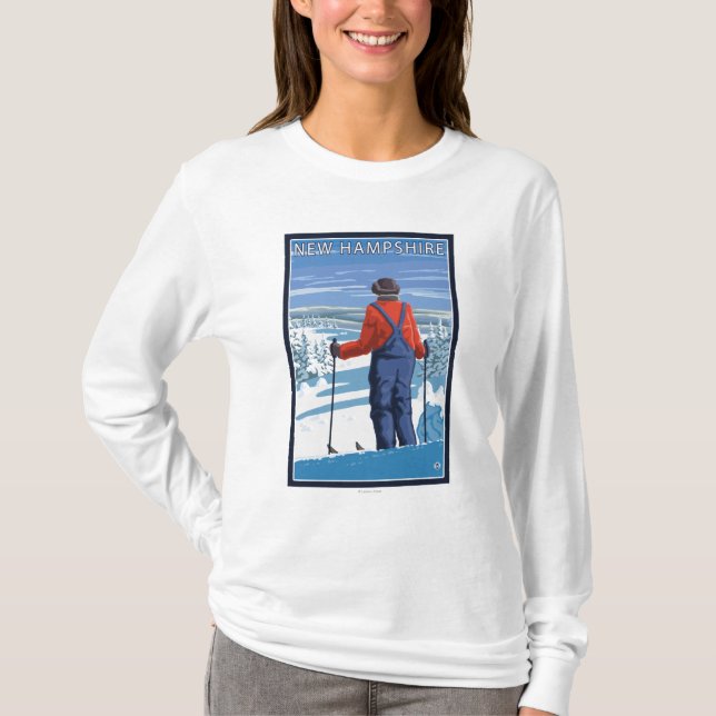 New HampshireSkier Admiring View T-Shirt (Front)