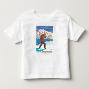 New HampshireSkier Carrying Skis Toddler T-Shirt