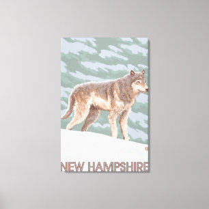New HampshireWolf Scene Canvas Print