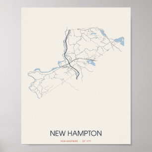 New Hampton New Hampshire Street Map Poster
