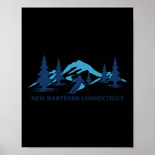 New Hartford Connecticut Ski Resort Skiing Skier  Poster